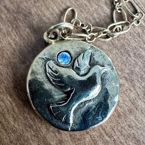 Mad Coin by Rachel Abroms Vintage Dove Pendant Necklace